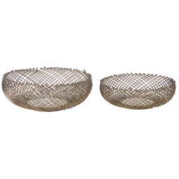 Beliani Set Of 2 Bowls Baliung Metal Gold - thumbnail 1