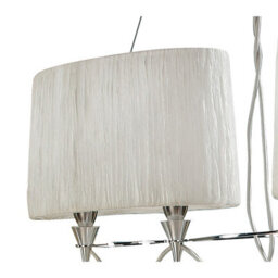 Luminosa Lighting Luminosa Lucca Linear Pendant 2 Arm 4 Light E27 Line, Polished Chrome With White Shades & Clear Crystal - thumbnail 4