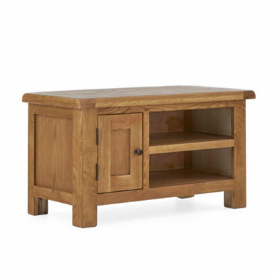 Zelah Oak 90Cm Small Tv Unit - Fully Assembled By Roseland Furniture - image 1