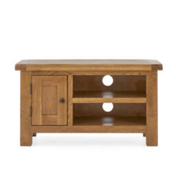Zelah Oak 90Cm Small Tv Unit - Fully Assembled By Roseland Furniture - thumbnail 4