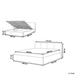 Beliani Ottoman Bed Boucle Orbey 160 X 200 Cm (Eu King Size) Beige - thumbnail 3