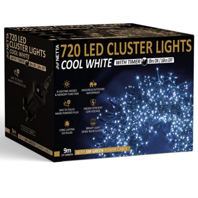 NETTA 720 Led Cluster String Lights 9M Indoor/outdoor Christmas Lights - Cool White - image 1