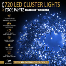 NETTA 720 Led Cluster String Lights 9M Indoor/outdoor Christmas Lights - Cool White - thumbnail 2