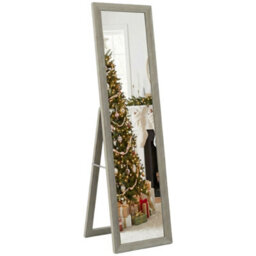 Homcom Full Length Mirror Farmhouse Wall Mirror Hanging Freestanding Grey - thumbnail 2