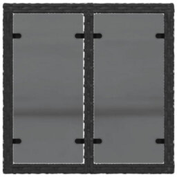 Walplus Garden Table With Glass Top Black 55X55X37 Cm Poly Rattan - thumbnail 7
