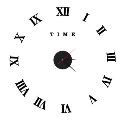 Ledsone Modern  3D Diy Frameless Large Wall Clock Roman Numerals Sticker Wall Clock Home Decoration - image 1