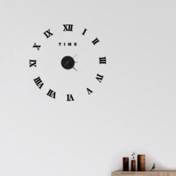 Ledsone Modern  3D Diy Frameless Large Wall Clock Roman Numerals Sticker Wall Clock Home Decoration - thumbnail 3