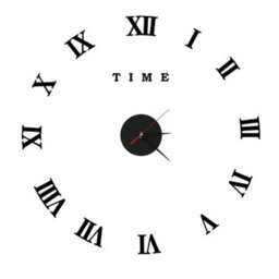 Ledsone Modern  3D Diy Frameless Large Wall Clock Roman Numerals Sticker Wall Clock Home Decoration - thumbnail 1