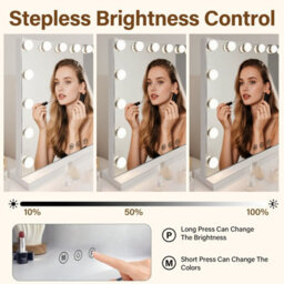 Hollywood Vanity Mirror With 13 Led Bulbs 3 Color Light Stepless Dimming& & 10X Magnifier Makeup Mirror - thumbnail 3