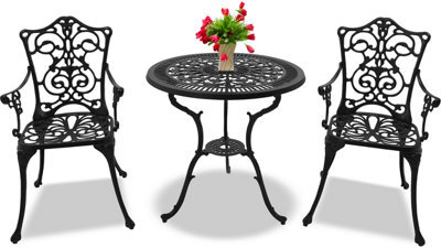 Centurion Supports Tabreez Garden And Patio Table And 2 Large Chairs With Armrests Cast Aluminium Bistro Set - image 1