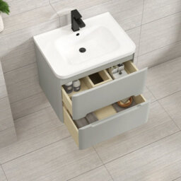 Royal Bathrooms Venice 800mm Dove Grey Floor Standing Vanity Unit 2 Door With Ceramic Basin - thumbnail 4