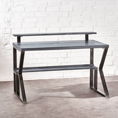 Timber Foundry Reclaimed Wood Desk With Shelf L100 X W62 X H75Cm, Dark Walnut - image 1