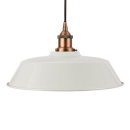 Pale Grey Chancery Painted Dome Pendant Light With Matt Antique Copper Lamp Holder And Black Round Cable - Se Home - thumbnail 1