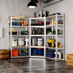 Vonhaus Garage Shelving Units - Pack Of Five 1.8M Heavy Duty Shelving Units - 5-Tier Units For Storage, 175Kg Capacity Per Shelf - thumbnail 2