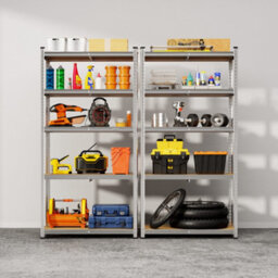 Vonhaus Garage Shelving Units - Pack Of Five 1.8M Heavy Duty Shelving Units - 5-Tier Units For Storage, 175Kg Capacity Per Shelf - thumbnail 3