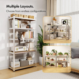 Vonhaus Garage Shelving Units - Pack Of Five 1.8M Heavy Duty Shelving Units - 5-Tier Units For Storage, 175Kg Capacity Per Shelf - thumbnail 4