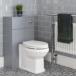 Homestylestore 1210mm Light Grey Bathroom Vanity Unit With 2 Countertop Basins And Wc Unit With Back To Wall Toilet - thumbnail 2