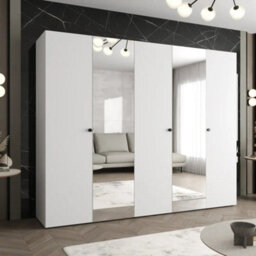 Arte Parma Ii 250Cm White Hinged Door Wardrobe - Bright, Balanced Storage For Modern Interiors - thumbnail 1