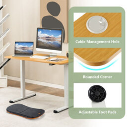 Costway 110 X 60Cm Electric Height Adjustable Standing Desk Sit To Stand Computer Workstation Table - thumbnail 9
