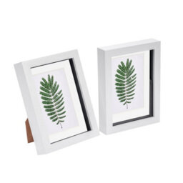"Nicola Spring 5 X 7"" Photo Frames - White/white Mount - 3D Picture Frame Box Portrait Display Case (20 X 15.5Cm) Set Of 2" - thumbnail 1