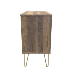 Linear Ready Assembled Matt White Dark Oak Effect 3 Drawer Wide Chest (H)695mm (W)765mm (D)415mm - thumbnail 7