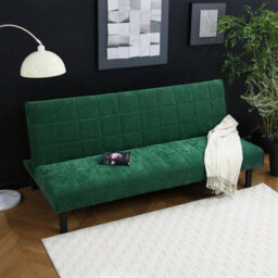 Vittoria Click Clack Sofa Bed In Premium Textured Linen 3 Seater Green - thumbnail 3