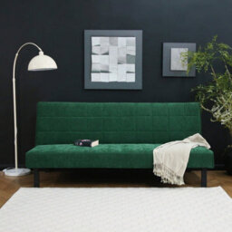Vittoria Click Clack Sofa Bed In Premium Textured Linen 3 Seater Green - thumbnail 2