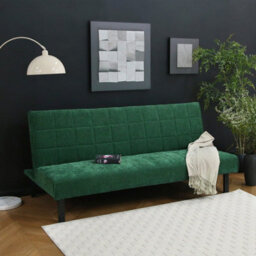 Vittoria Click Clack Sofa Bed In Premium Textured Linen 3 Seater Green - thumbnail 1