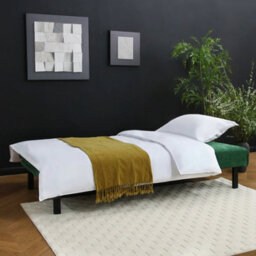 Vittoria Click Clack Sofa Bed In Premium Textured Linen 3 Seater Green - thumbnail 4
