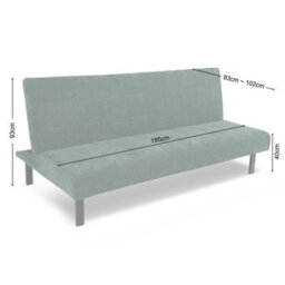 Vittoria Click Clack Sofa Bed In Premium Textured Linen 3 Seater Green - thumbnail 9