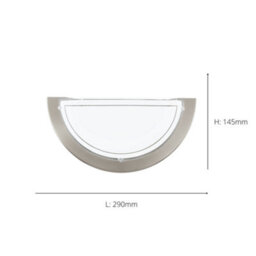 Eglo Planet 1 Satin Nickel And White Metal And Glass Semi Sphere Flush Wall Light, (D) 8.5Cm - thumbnail 4