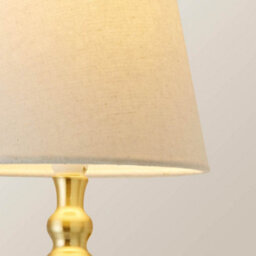Valuelights Maggie Brushed Gold Candlestick Wall Light With Linen Shade And Bulb - thumbnail 4