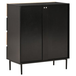 Beliani 4 Drawer Chest Blythe Natural Ash Wood Black - thumbnail 6
