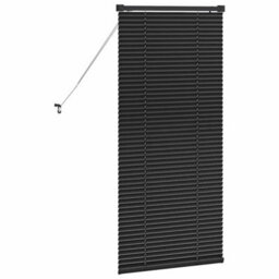 Berkfield Window Blind With Curtains Manual Black Aluminium - thumbnail 7