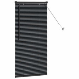 Berkfield Window Blind With Curtains Manual Black Aluminium - thumbnail 5