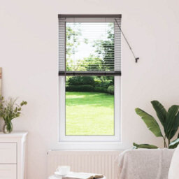 Berkfield Window Blind With Curtains Manual Black Aluminium
