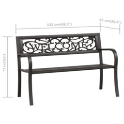 Walplus Garden Bench 125 Cm Steel Black - thumbnail 8