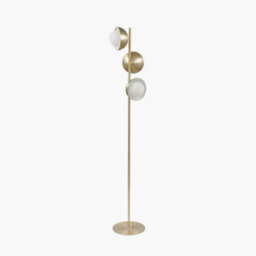 Pacific Lifestyle Brass Metal And White Orb Dome Floor Lamp - thumbnail 3