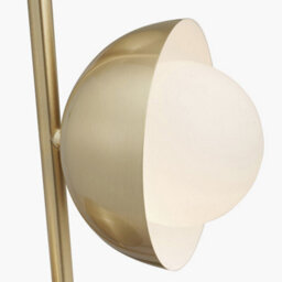 Pacific Lifestyle Brass Metal And White Orb Dome Floor Lamp - thumbnail 4