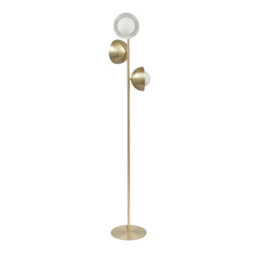 Pacific Lifestyle Brass Metal And White Orb Dome Floor Lamp