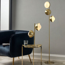 Pacific Lifestyle Brass Metal And White Orb Dome Floor Lamp - thumbnail 9