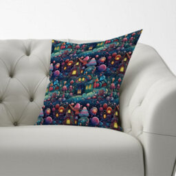 Warren Reed Designer Purple Bear On A Beach Holiday Cushions 60Cm X 60Cm - thumbnail 2