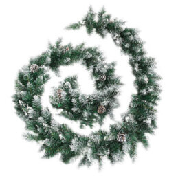Berkfield Stylish Christmas Garland With Led Lights Green 2.7 M Pvc - thumbnail 3