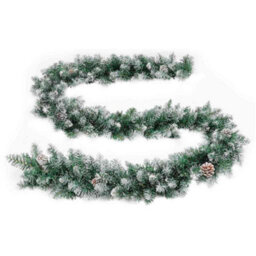 Berkfield Stylish Christmas Garland With Led Lights Green 2.7 M Pvc - thumbnail 4
