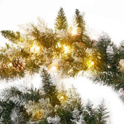 Berkfield Stylish Christmas Garland With Led Lights Green 2.7 M Pvc - thumbnail 5