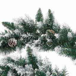 Berkfield Stylish Christmas Garland With Led Lights Green 2.7 M Pvc - thumbnail 6