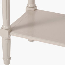 Pacific Lifestyle Taupe Wood Half Moon Console Table With Bottom Storage Shelf - thumbnail 6
