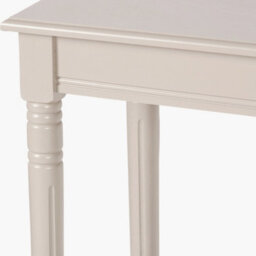 Pacific Lifestyle Taupe Wood Half Moon Console Table With Bottom Storage Shelf - thumbnail 4