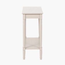 Pacific Lifestyle Taupe Wood Half Moon Console Table With Bottom Storage Shelf - thumbnail 3