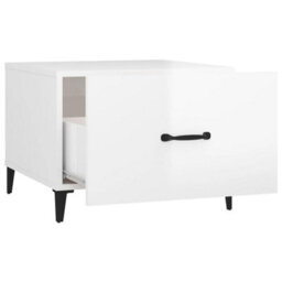 Berkfield Industrial Coffee Table With Metal Legs High Gloss White 50X50X40 Cm - thumbnail 8